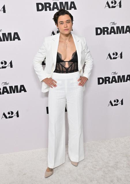 US actress Katy O'Brian attends the Los Angeles premiere of "The Drama" at the Directors Guild of America (DGA) Theater in Los Angeles on March 17, 2026. (Photo by LISA O'CONNOR / AFP)