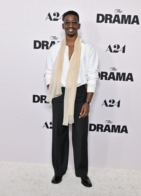 US actor Mamoudou Athie attends the Los Angeles premiere of "The Drama" at the Directors Guild of America (DGA) Theater in Los Angeles on March 17, 2026. (Photo by LISA O'CONNOR / AFP)