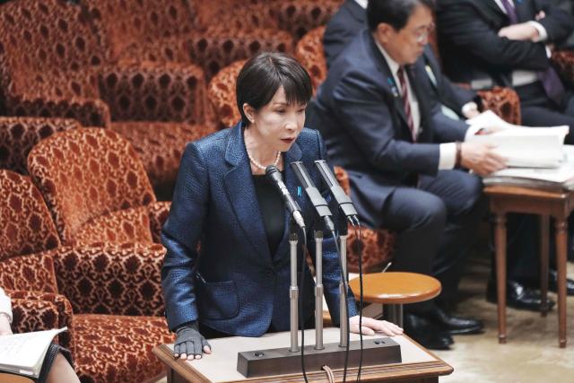 Japan's Prime Minister Sanae Takaichi answers questions during a budget committee session of the House of Councillors at Parliament in Tokyo on March 18, 2026. (Photo by Kazuhiro NOGI / AFP)