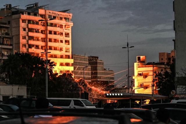 A fireball rises from the site of an Israeli airstrike that targeted a building in Beirut’s Bashoura neighbourhood on March 18, 2026. Lebanon was drawn into the Middle East war on March 2 when Iran-backed militant group Hezbollah launched rockets towards Israel in response to US-Israeli strikes that killed Iranian supreme leader Ayatollah Ali Khamenei. (Photo by FADEL itani / AFP)