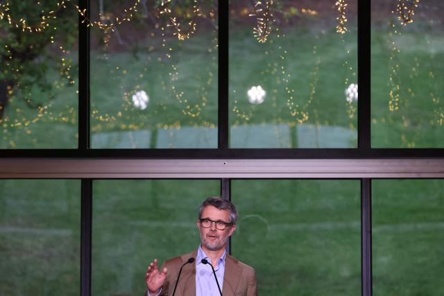 Denmark's King Frederik X speaks during ‘An Evening in the Garden’ at the Royal Botanic Gardens in Melbourne on March 18, 2026. (Photo by Jesse Thompson / POOL / AFP)