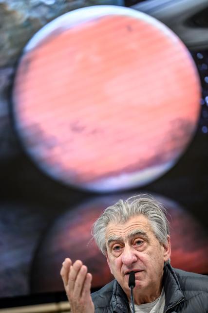 Swiss watchmaker Swatch Group CEO Nick Hayek delivers a press conference to present the group's annual results in Biel on March 18, 2026. Swatch reported a plunge in net profit last year on weak demand for movements and other components, though it forecast a strong recovery in 2026. (Photo by Fabrice COFFRINI / AFP)