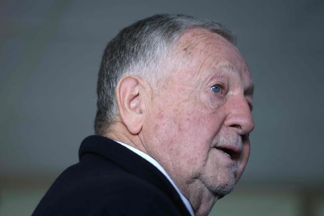 President of Business software publisher Cegid, vice-President of French football federation (FFF) and candidate for mayor in Lyon, Jean-Michel Aulas looks on during a visit of the former offices of the French food company Lustucru, for a housing development project in Lyon, central eastern France, on March 18, 2026. (Photo by Alex MARTIN / AFP)