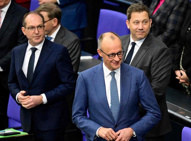 German Chancellor Friedrich Merz arrives for a session at the Bundestag (lower house of parliament) in Berlin on March 18, 2026, ahead of a summit of the European Union. (Photo by John MACDOUGALL / AFP)