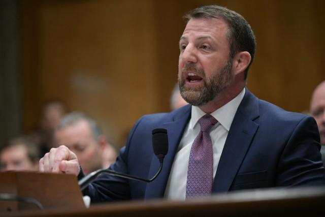 US Senator Markwayne Mullin (R-OK), nominee to be Secretary of Homeland Security, testifies during a Senate Committee on Homeland Security and Governmental Affairs confirmation hearing on Capitol Hill in Washington, DC, on March 18, 2026. (Photo by Oliver Contreras / AFP)