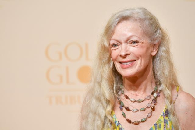US actress Francis Fisher poses for photos on the red carpet during the Golden Globes Tribute Gala at the Copacabana Palace Hotel in Rio de Janeiro, Brazil on March 18, 2026. (Photo by Daniel RAMALHO / AFP)