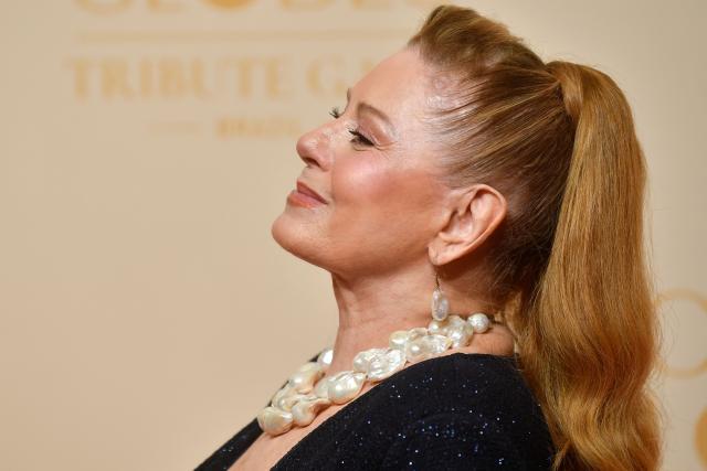 Brazilian actress and former Miss Brazil Vera Fischer poses for a photo on the red carpet during the Golden Globes Tribute Gala at the Copacabana Palace Hotel in Rio de Janeiro, Brazil on March 18, 2026. (Photo by Daniel RAMALHO / AFP)
