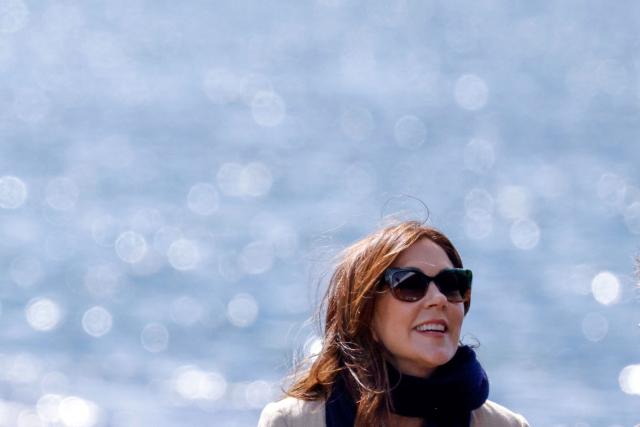 Denmark's Queen Mary takes a trip onboard an Institute for Marine and Antarctic Studies (IMAS) vessel to view the kelp conservation forest at the Alum Cliffs Marine Reserve in Hobart on March 19, 2026. (Photo by ROB BLAKERS / POOL / AFP)