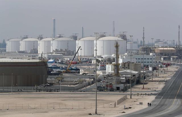 (FILES) This picture shows the Ras Laffan Industrial City, Qatar's principal site for production of liquefied natural gas and gas-to-liquid, administrated by Qatar Petroleum, some 80 kilometers (50 miles) north of the capital Doha, on February 6, 2017. Tehran on March 19, 2026, has carried out a series of attacks on Gulf energy sites, including on Qatar's huge Ras Laffan LNG facility, in retaliation for an Israeli strike on Iran's South Pars gas field -- part of the world's largest natural gas reservoir. (Photo by KARIM JAAFAR / AFP)