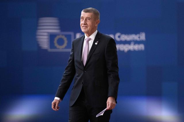 Czech Republic's President Andrej Babis arrives for a EU Summit at the EU headquarters in Brussels, on March 19, 2026. European Union leaders meet in the context of the US-Israeli war against Iran that is consuming the Middle East, and its consequences on energy prices and security. (Photo by JOHN THYS / AFP)