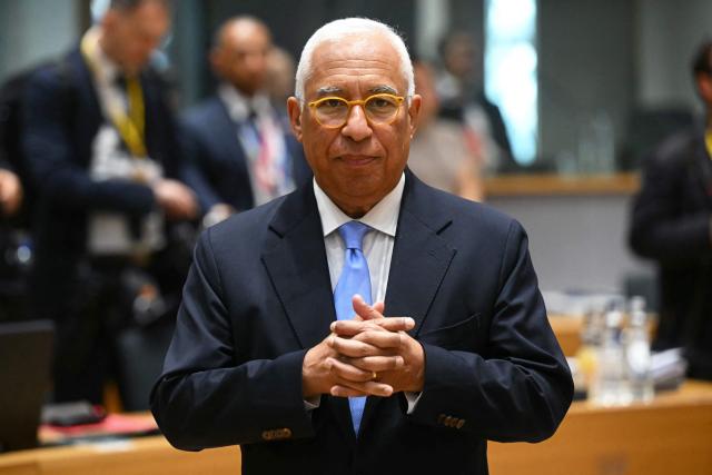 European Council President Antonio Costa arrives at rountable during the EU Summit at the EU headquarters in Brussels, on March 19, 2026. European Union leaders meet in the context of the US-Israeli war against Iran that is consuming the Middle East, and its consequences on energy prices and security. (Photo by NICOLAS TUCAT / AFP)