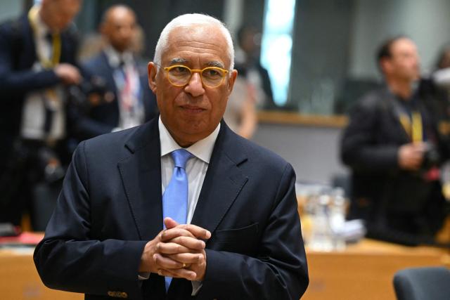 European Council President Antonio Costa arrives at rountable during the EU Summit at the EU headquarters in Brussels, on March 19, 2026. European Union leaders meet in the context of the US-Israeli war against Iran that is consuming the Middle East, and its consequences on energy prices and security. (Photo by NICOLAS TUCAT / AFP)