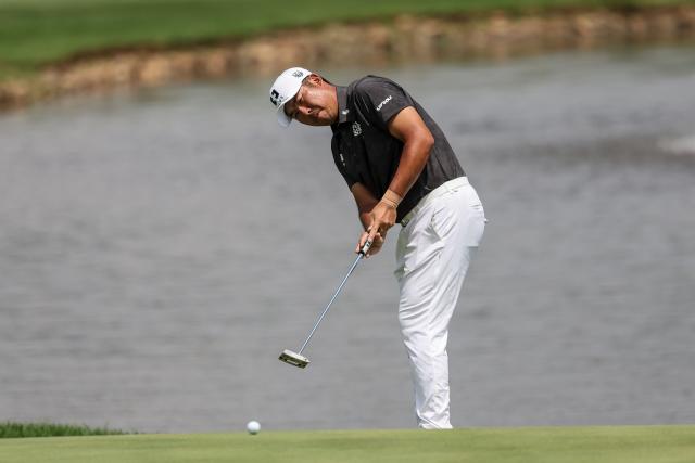 Korean GC's South Korean player An Byeong-hun on the first day of the LIV Golf South Africa tournament at The Club in Steyn City on March 19, 2026. (Photo by PHILL MAGAKOE / AFP)