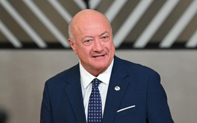 Austria's Chancellor Christian Stocker attends a press conference during the EU Summit at the EU headquarters in Brussels, on March 19, 2026. European Union leaders meet in the context of the US-Israeli war against Iran that is consuming the Middle East, and its consequences on energy prices and security. (Photo by NICOLAS TUCAT / AFP)