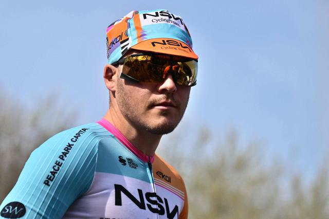 NSN Cycling Team's French rider Hugo Hofstetter waits for the start of the 'Bredene Koksijde Classic' one day cycling race, 203.4 km from Bredene to Koksijde, on March 20, 2026. (Photo by DIRK WAEM / Belga / AFP) / Belgium OUT