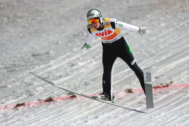 Slovenia's Domen Prevc competes during the FIS men's individual HS240 ski flying event in Vikersund, Norway on March 20, 2026. (Photo by Trond R Teigen / NTB / AFP) / Norway OUT