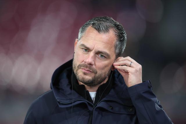 Leipzig's sporting director Marcel Schaefer is interviewed prior to the German first division Bundesliga football match between RB Leipzig and TSG 1899 Hoffenheim in Leipzig, eastern Germany, on March 20, 2026. (Photo by Ronny HARTMANN / AFP) / DFL REGULATIONS PROHIBIT ANY USE OF PHOTOGRAPHS AS IMAGE SEQUENCES AND/OR QUASI-VIDEO