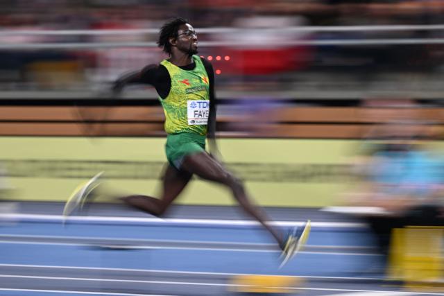 Senegal's Amath Faye competes in the men's final triple jump event during the World Athletics Indoor Championships Kujawy Pomorze 2026 in Torun, Poland on March 20, 2026. (Photo by Kirill KUDRYAVTSEV / AFP)