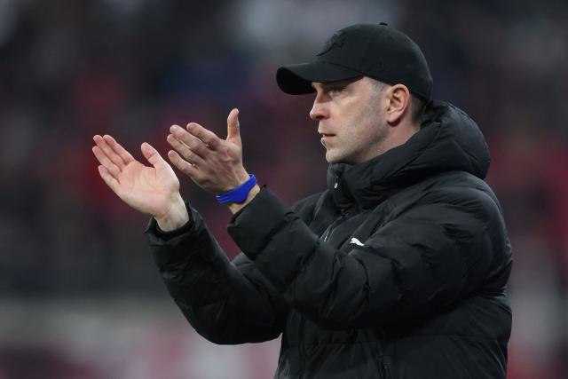 Leipzig's German head coach Ole Werner reacts from the sidelines during the German first division Bundesliga football match between RB Leipzig and TSG 1899 Hoffenheim in Leipzig, eastern Germany, on March 20, 2026. (Photo by Ronny HARTMANN / AFP) / DFL REGULATIONS PROHIBIT ANY USE OF PHOTOGRAPHS AS IMAGE SEQUENCES AND/OR QUASI-VIDEO