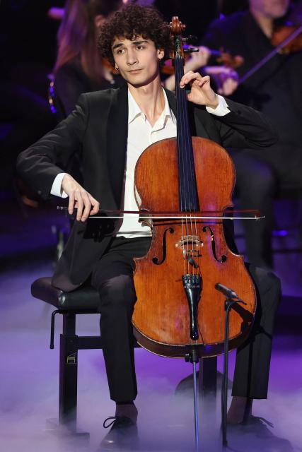 French cellist Léo Ispir performs during the Victoires de la Musique Classique 2026 music awards ceremony at Le Quartz theatre in Brest March 20, 2026. (Photo by FRED TANNEAU / AFP)