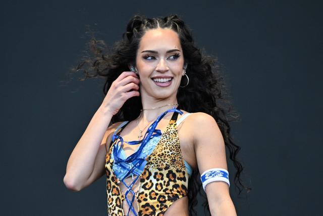 US singer Daniela Avanzini, from the girl group Katseye, performs on stage during the first day of the Estereo Picnic music festival at the Simon Bolivar park in Bogota on March 20, 2026. (Photo by Alejandro GONZALEZ / AFP)