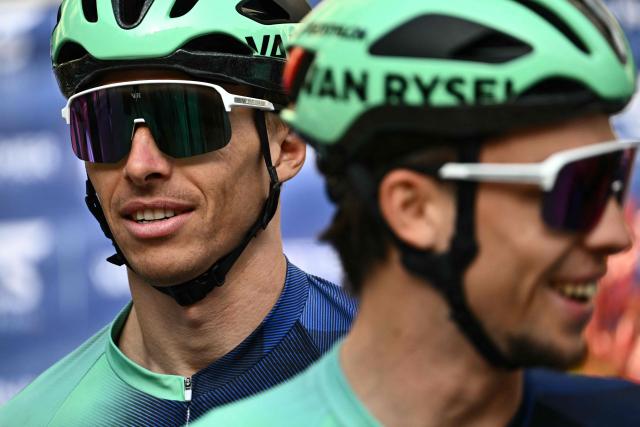 Belgian Oliver Naesen from team Decathlon is pictured before the Milan - Sanremo one-day classic cycling race, in Pavia, on March 21, 2026. (Photo by Marco BERTORELLO / AFP)