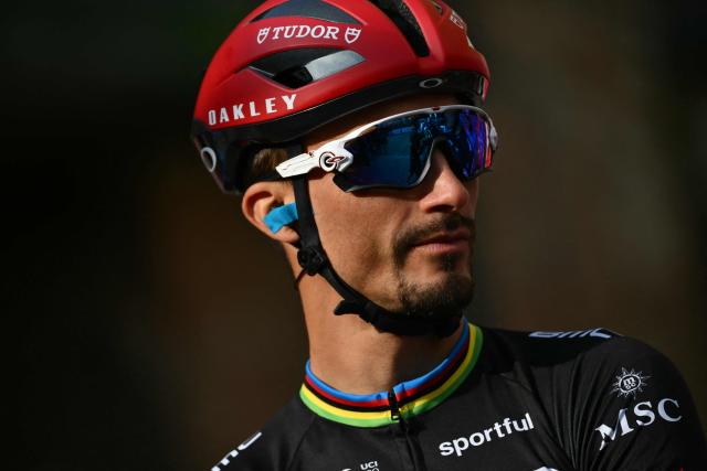 French rider Julian Alaphilippe from team Tudor is pictured before the Milan - Sanremo one-day classic cycling race, in Pavia, on March 21, 2026. (Photo by Marco BERTORELLO / AFP)