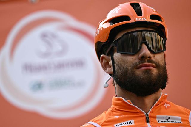 Ineos Grenadiers' Italian rider Filippo Ganna is pictured before the Milan - Sanremo one-day classic cycling race, in Pavia, on March 21, 2026. (Photo by Marco BERTORELLO / AFP)