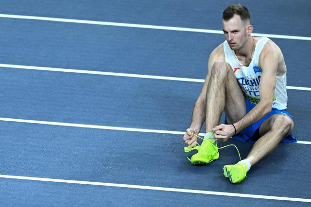 Czech Republic's Jan Stefela prepares for his jump in the Men's High Jump final during the World Athletics Indoor Championships Kujawy Pomorze 2026 in Torun, Poland on March 21, 2026. (Photo by Kirill KUDRYAVTSEV / AFP)