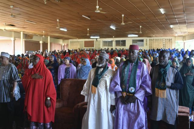 People gather to protest against a resolution by the European Parliament calling for the immediate release of Nigerien president Mohamed Bazoum, who was overthrown in July 2023 by the ruling military junta, at the Djado Sekou Cultural Center in Niamey, on March 21, 2026. Last week European lawmakers called for the immediate and unconditional release of Mohamed Bazoum. Elected in 2021 and overthrown in a coup d’йtat on July 26, 2023, he has since been held with his wife in a wing of the presidential palace in Niamey, the capital of Niger. (Photo by AFP)