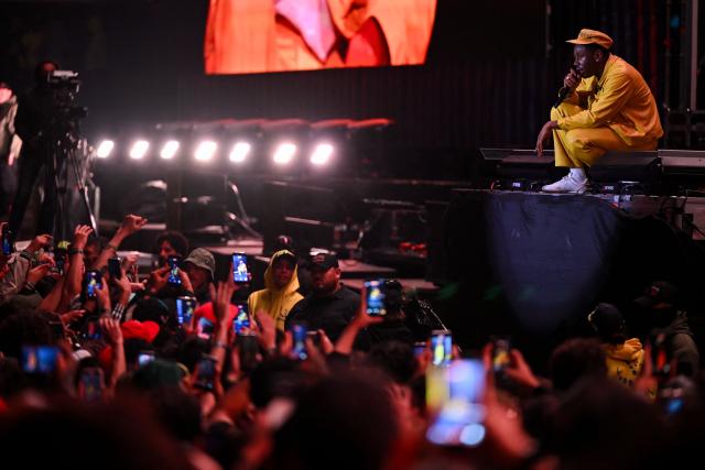 US rapper Tyler, The Creator performs on stage during the first day of the Estereo Picnic music festival at the Simon Bolivar park in Bogota on March 20, 2026. (Photo by Alejandro GONZALEZ / AFP)