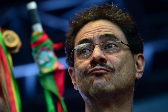 Colombia's presidential candidate from the ruling party Pacto Historico, Ivan Cepeda, delivers a speech during a campaign rally in Ciudad Bolivar district, southern Bogota on March 21, 2026. Colombia will hold presidential elections on May 31. (Photo by Pablo VERA / AFP)