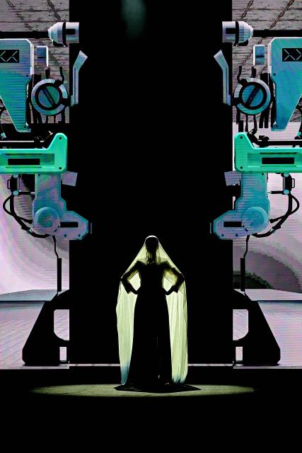 A model presents a creation by FDCI x Pearl Academy First Cut during the Lakmé Fashion Week in Mumbai on March 22, 2026. (Photo by Sujit JAISWAL / AFP)