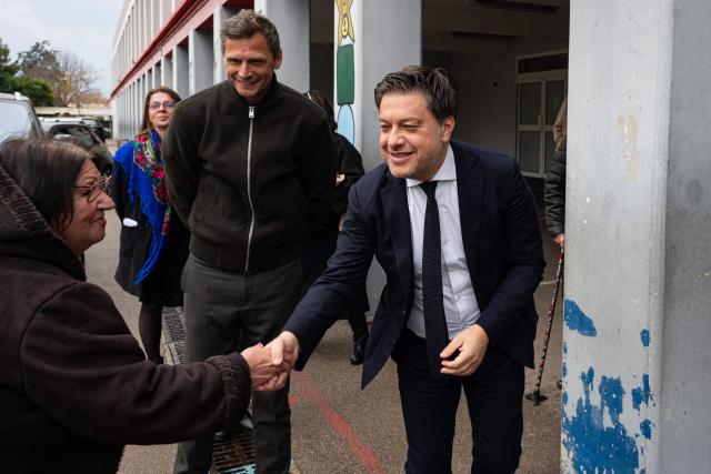 Marseille's incumbent mayor and broad left-wing coalition Printemps Marseillais candidate for re-election Benoit Payan leaves a polling booth before casting his ballot during the second round of France's 2026 municipal elections in Marseille, southern France on March 22, 2026. (Photo by Elodie CLEMENT / AFP)