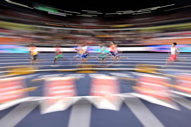 The men's final 1500 metres event during the World Athletics Indoor Championships Kujawy Pomorze 2026 in Torun, Poland on March 22, 2026. (Photo by Kirill KUDRYAVTSEV / AFP)