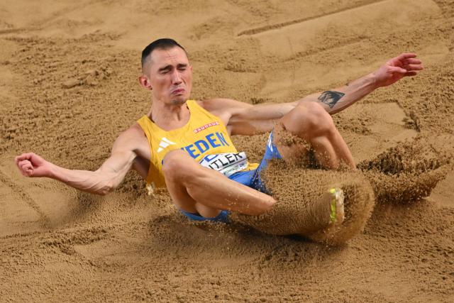 Sweden's Thobias Montler competes in the men's final long jump event during the World Athletics Indoor Championships Kujawy Pomorze 2026 in Torun, Poland on March 22, 2026. (Photo by Andrej ISAKOVIC / AFP)