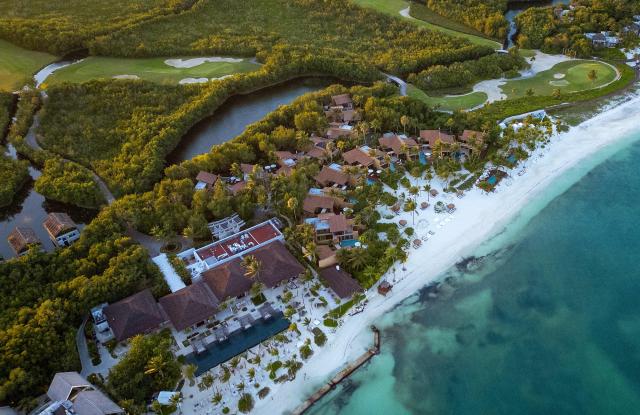 An aerial view of the Fairmont Mayakoba resort in Playa del Carmen, Yucatan state, Mexico, on March 21, 2026, where Uruguay will stay during the 2026 Football World Cup. (Photo by Carl de Souza / AFP)