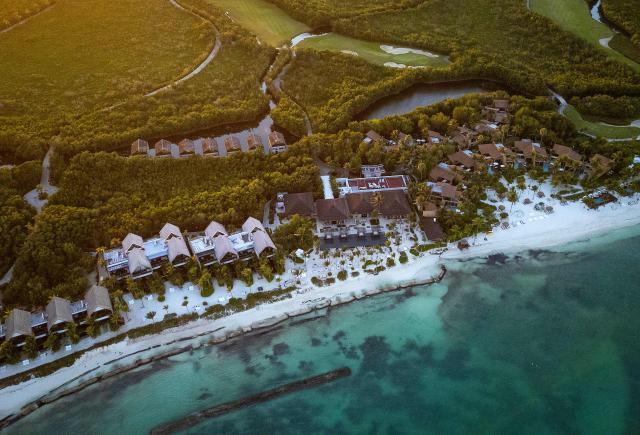 An aerial view of the Fairmont Mayakoba resort in Playa del Carmen, Yucatan state, Mexico, on March 21, 2026, where Uruguay will stay during the 2026 Football World Cup. (Photo by Carl de Souza / AFP)