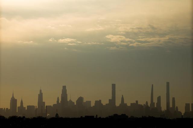 The Manhattan skyline is seen from Queens, in New York, on March 22, 2026. (Photo by CHARLY TRIBALLEAU / AFP)