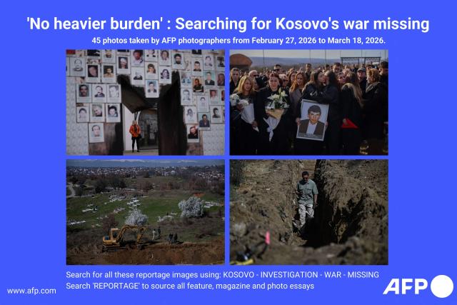 AFP presents a reportage of 45 images by AFP photographers of the search for Kosovo's war missing as forensics expert conducted excavations in southern Kosovo from February 27 to March 18, 2026. Search all these reportage images using KOSOVO-INVESTIGATION-WAR-MISSING
Search "REPORTAGE" to source all feature, magazine and photo essays (Photo by Armend NIMANI / AFP)