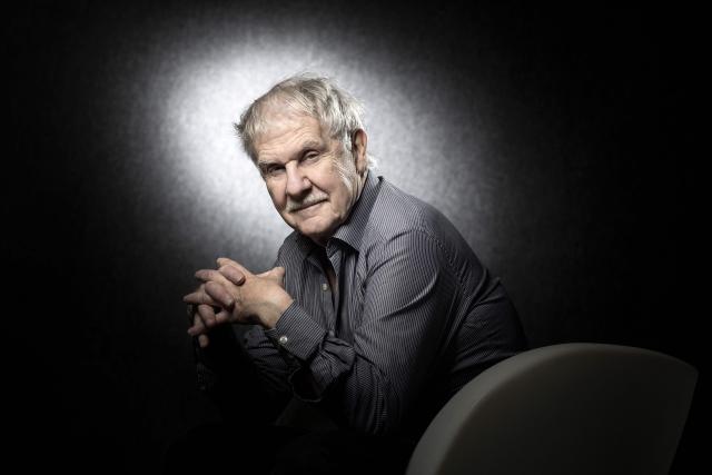 (FILES) Belgian graphic novelist Huppen Hermann poses during a portrait session at the 45th edition of the Angouleme International Comics Festival in Angouleme, southwestern France, on January 27, 2018. The Belgian comic book author Hermann, a mainstay of Tintin magazine and of Franco-Belgian comics, died on March 22, 2026 at the age of 88, the publishing house Le Lombard announced on March 23, 2026. (Photo by JOEL SAGET / AFP)