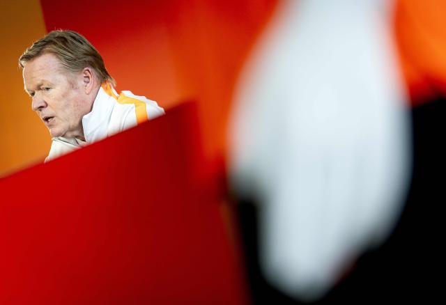 Netherlands national team coach Ronald Koeman looks on during a press conference ahead of the friendly match against Norway, in Zeist on March 23, 2026. (Photo by Koen van Weel / ANP / AFP) / Netherlands OUT