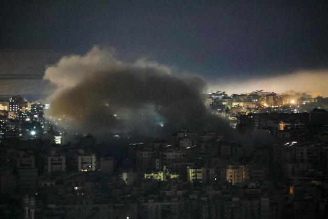 Smoke rises from the site of an Israeli airstrike that targeted an area in Beirut’s southern suburbs on March 23, 2026. An Israeli strike hit Beirut's southern suburbs on Monday, state media reported, hours after the Israeli army issued a warning for residents of the area to evacuate. Lebanon was pulled into the Middle East war when Hezbollah began firing rockets into Israel on March 2 to avenge the killing of Iran's supreme leader Ayatollah Ali Khamenei in US-Israeli strikes. (Photo by ibrahim AMRO / AFP)
