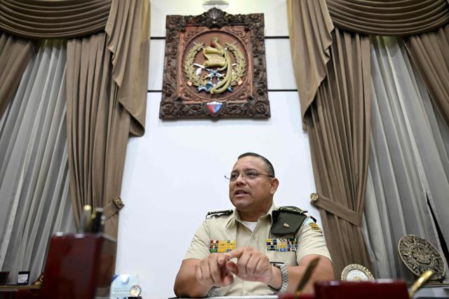 Guatemala's Defense Minister Henry Saenz speaks during an interview with AFP in Guatemala City on March 23, 2026. (Photo by JOHAN ORDONEZ / AFP)