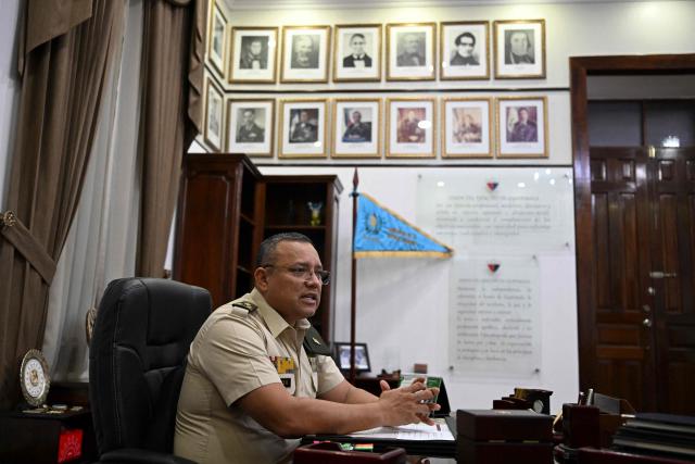 Guatemala's Defense Minister Henry Saenz speaks during an interview with AFP in Guatemala City on March 23, 2026. (Photo by JOHAN ORDONEZ / AFP)