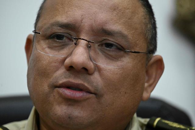 Guatemala's Defense Minister Henry Saenz speaks during an interview with AFP in Guatemala City on March 23, 2026. (Photo by JOHAN ORDONEZ / AFP)