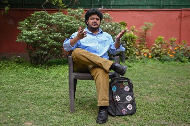 This photograph taken on March 18, 2026 shows Kabir Maan, an educator and trans man from India's marginalised Dalit community speaking with AFP during an interview in New Delhi. A proposed amendment to India's transgender law has sparked fear and anger among LGBTQ groups, who warn it could undo hard-won legal gains and take away the right to self-identify. (Photo by Arun SANKAR / AFP)