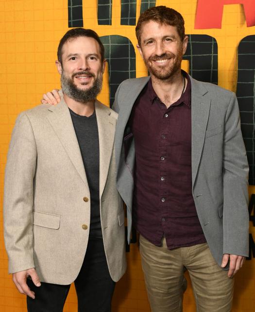 (L-R) Aza Raskin and Tristan Harris attend the premiere of "The AI Doc: Or How I Became an Apocaloptimist" at the Academy Museum of Motion Pictures in Los Angeles on March 23, 2026. (Photo by Unique Nicole / AFP)