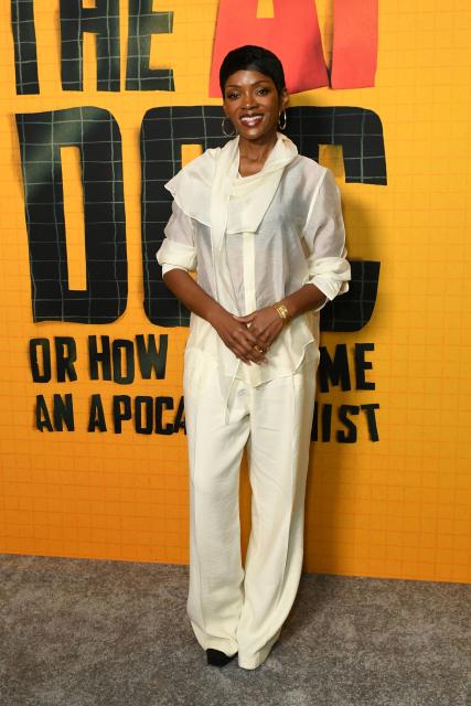British Actress Caroline Chikezie attends the premiere of "The AI Doc: Or How I Became an Apocaloptimist" at the Academy Museum of Motion Pictures in Los Angeles on March 23, 2026. (Photo by Unique Nicole / AFP)