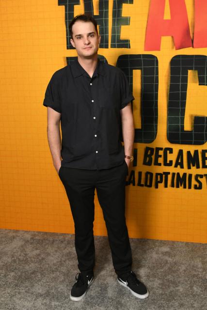 Canadian Film Director Charlie Tyrell attends the premiere of "The AI Doc: Or How I Became an Apocaloptimist" at the Academy Museum of Motion Pictures in Los Angeles on March 23, 2026. (Photo by Unique Nicole / AFP)